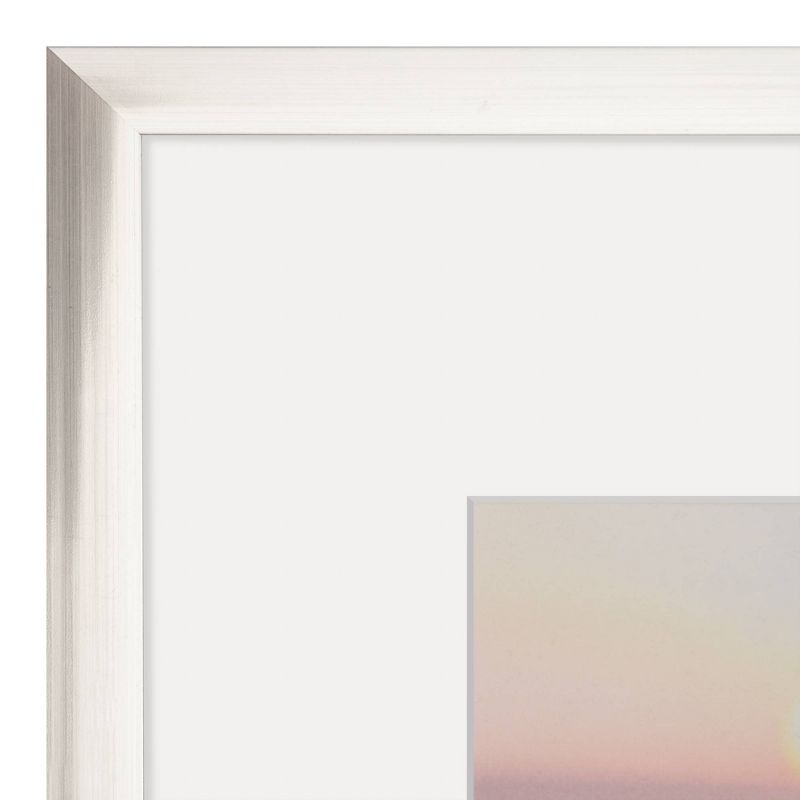 5pc Gallery Wall Frame Set with Decorative Art Prints and Hanging Template Silver - Gallery Solutions