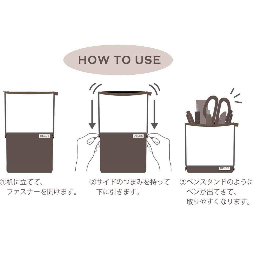 DELDE Pen Case, Pop Blue Stripe