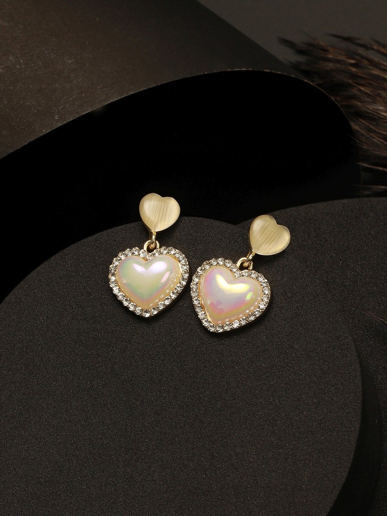 Aatmana Gold-Plated Heart Shaped Drop Earrings