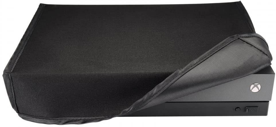 eXtremeRate Horizontal Dust Cover for Xbox One X Project Scorpio Console, Soft Neat Lining Dust Guard, Silicone Dust Stopper Plug Cover Set for Xbox One X