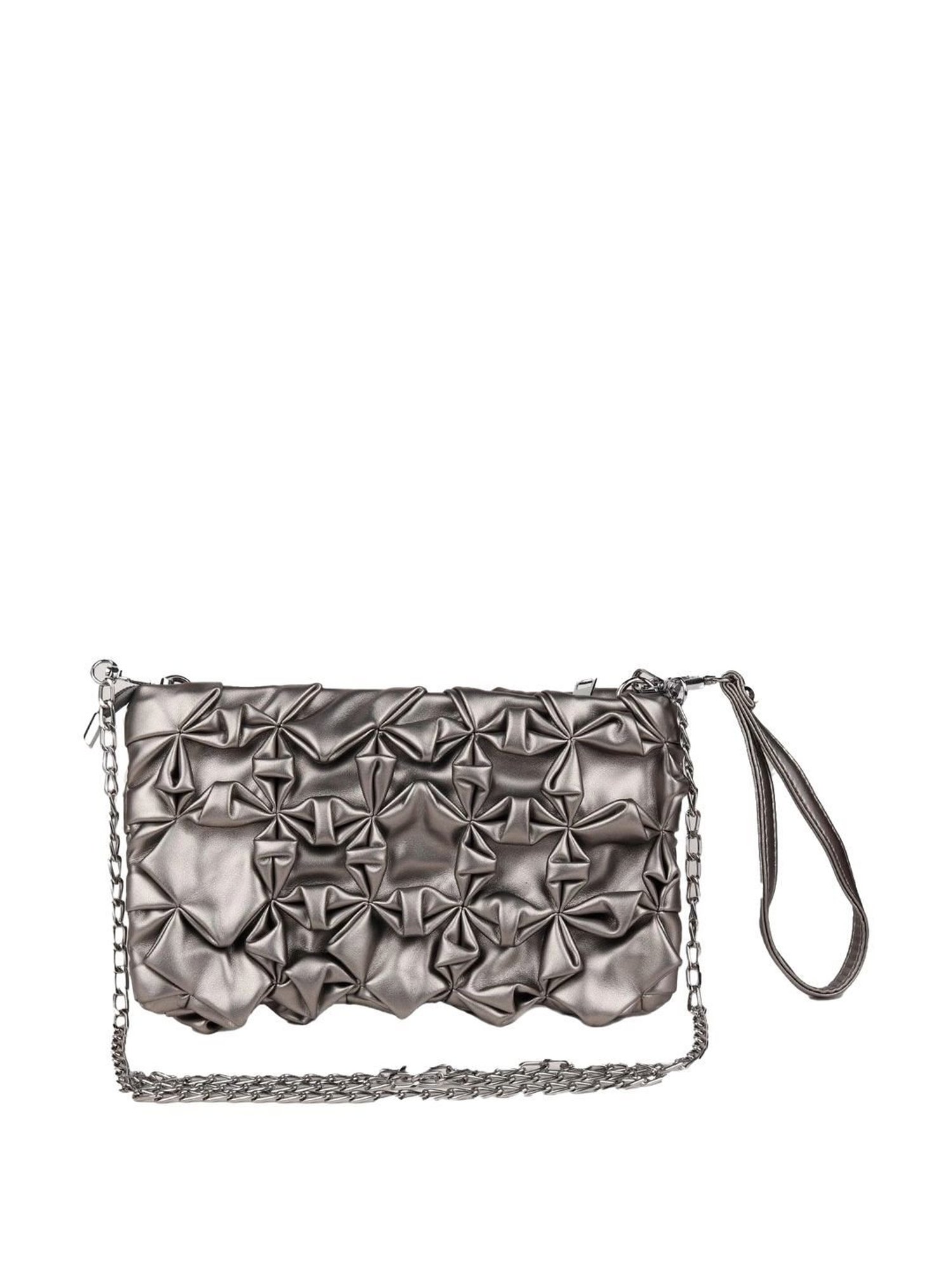 Odette Silver Embellished Sling Handbag