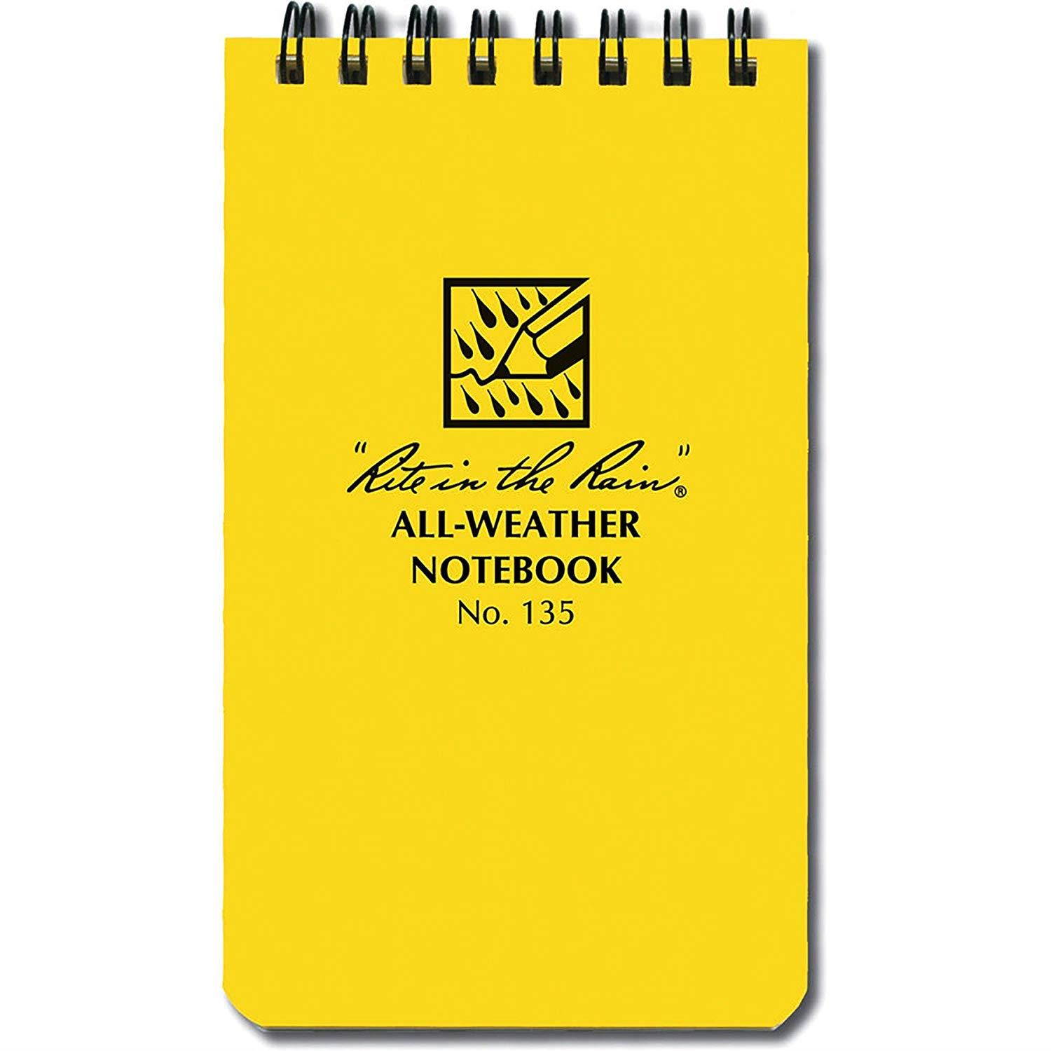 Rite in the Rain Top Spiral All Weather Universal Notebook 3"x 5" (4-Pack)