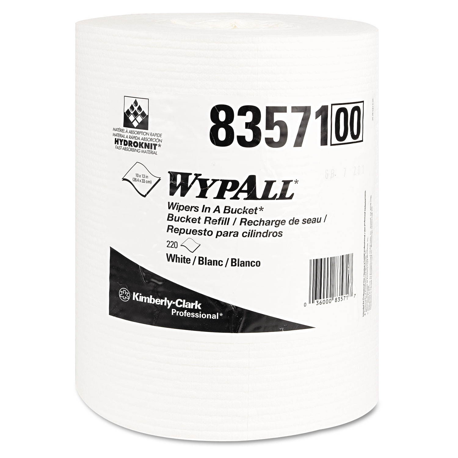 Wypall Rag Rplmt Hydro Wpr Rfl Rl/Bkt Whi 3/22