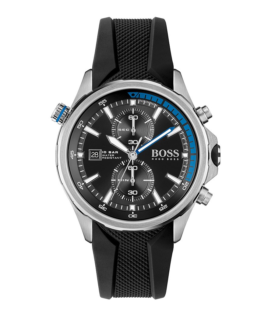 Hugo Boss Globetrotter Black Silicone Watch