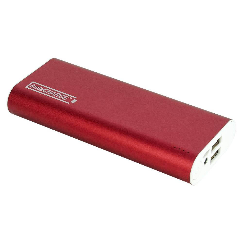 InstaCHARGE 12000mAh Dual USB Power Bank Portable Battery Charger Red EL-12000U