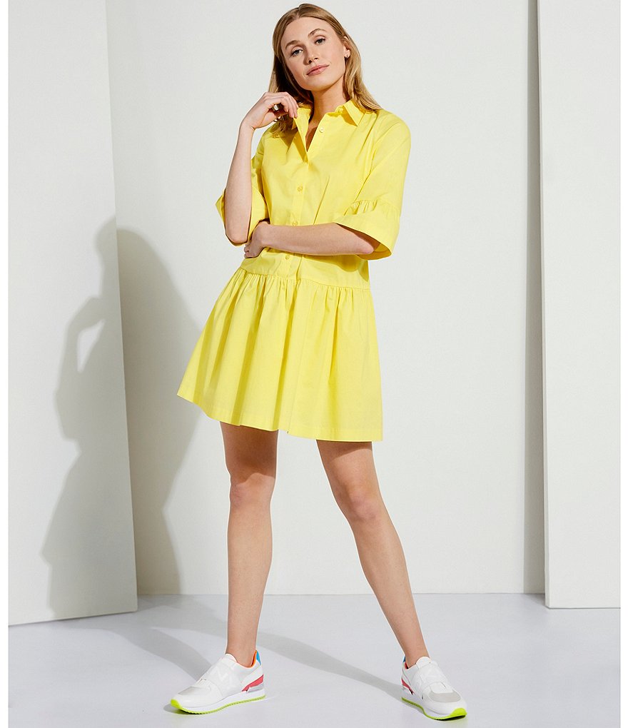 Eliza J Mock Halter High Neck Tiered Midi Dress