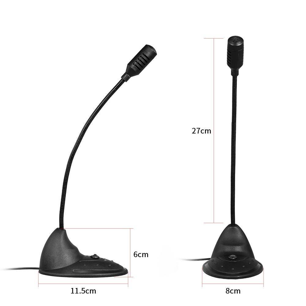 3.5mm Desktop Microphone Computer Microphone Gooseneck Omnidirectional Microphone for Conference Lecture Voice Chat