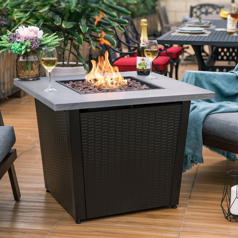 32" Steel Fire Pit Table with Cover - Nuu Garden