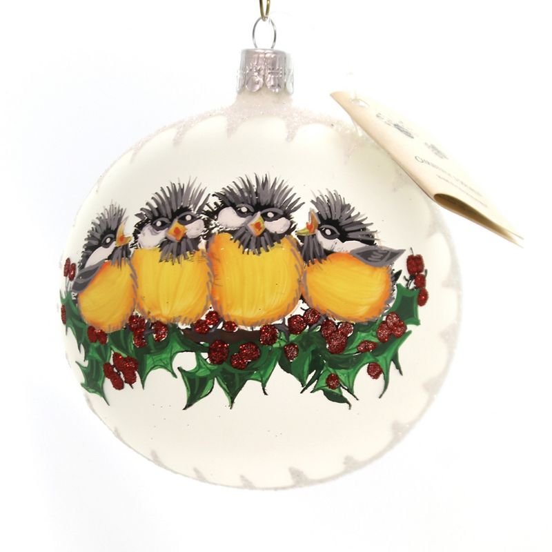 Christina's World Caroling Chickadees Ornament Ball Bird Christmas  -  Tree Ornaments