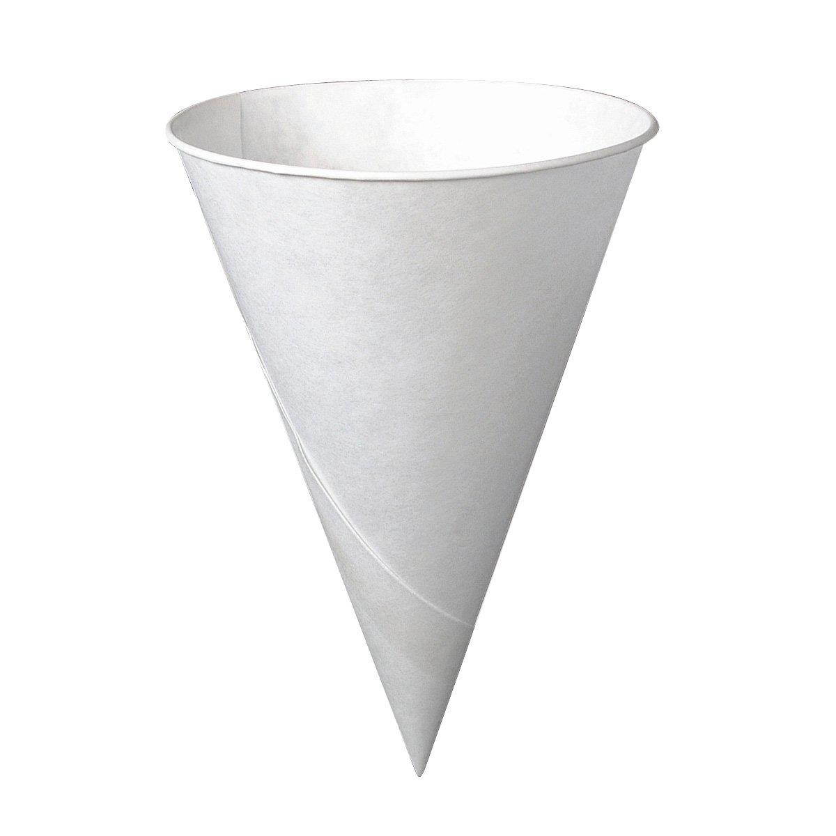 Bare Treated Paper Cone Water Cups, 6 oz., White, 200/Bag