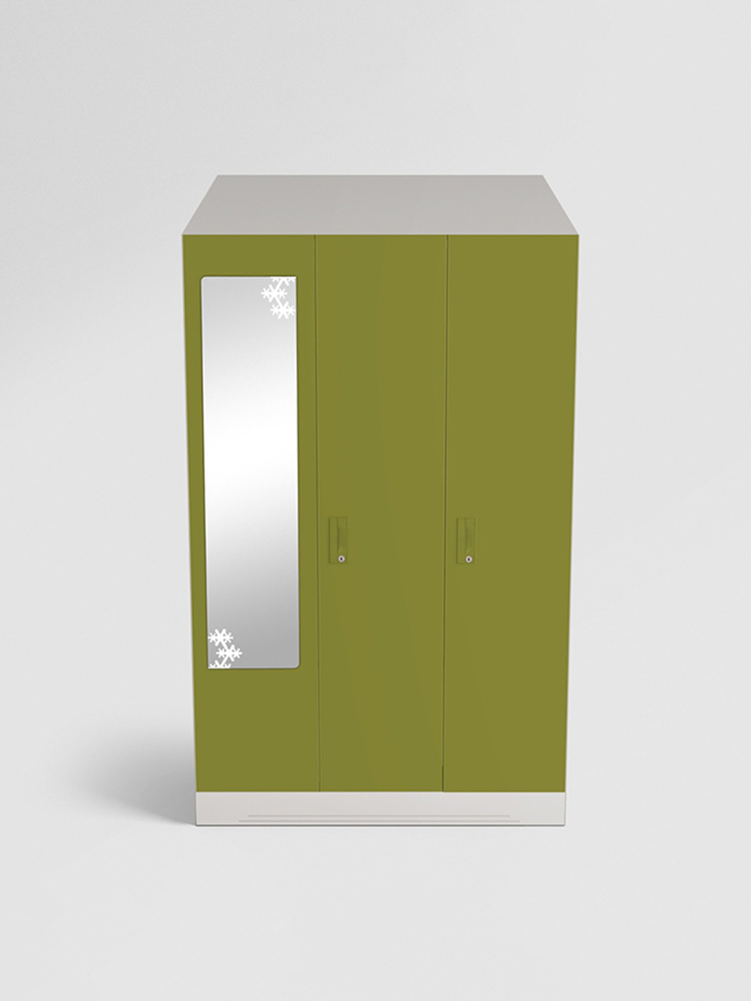 Godrej Interio Slimline 3-Door Steel Almirah, Tex Green Leaf (1-Year Warranty, 1 Locker)
