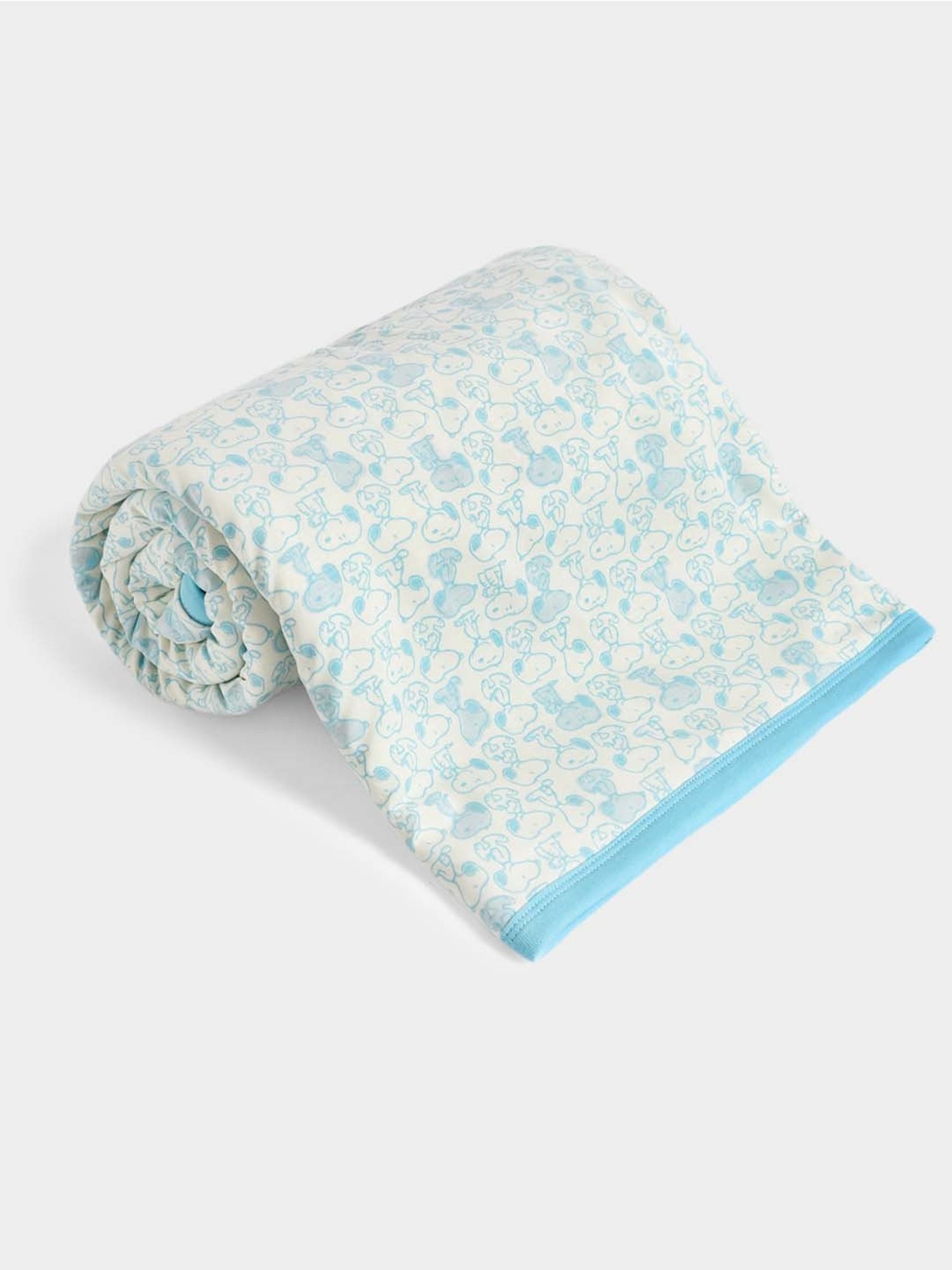 MiArcus Peanuts Snoopy Blue Cotton 160 GSM Knitted Baby Blanket