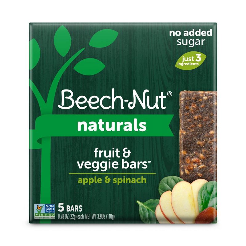 Beech-Nut Fruit & Veggie Bars Apple & Spinach - 5ct