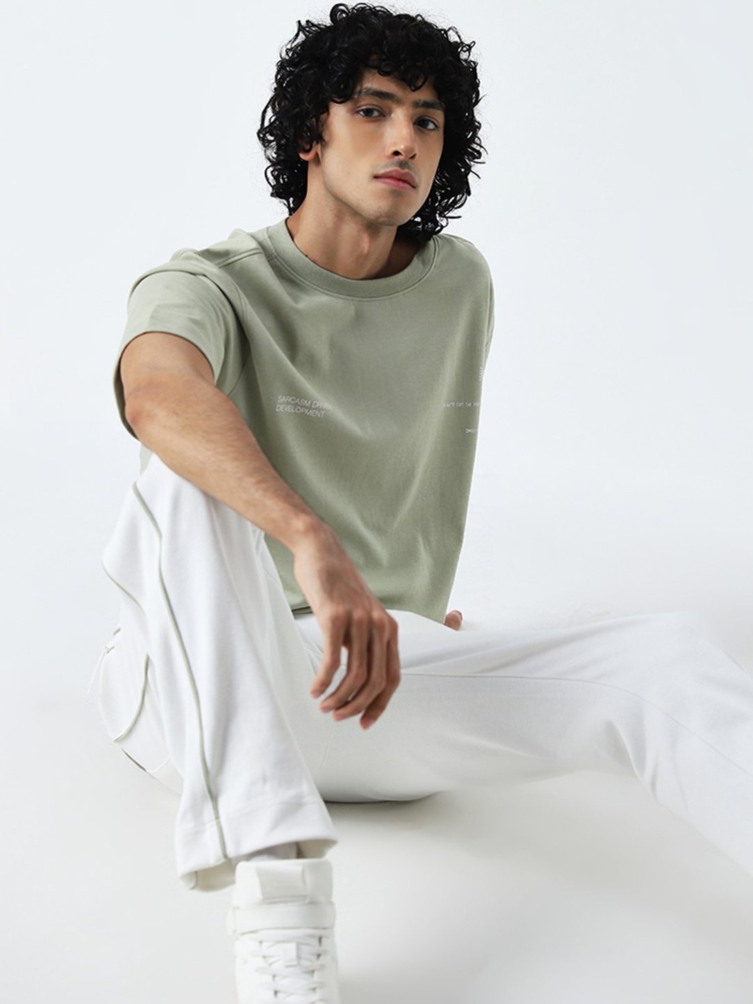 Studiofit by Westside Sage Text Printed Relaxed-Fit T-Shirt