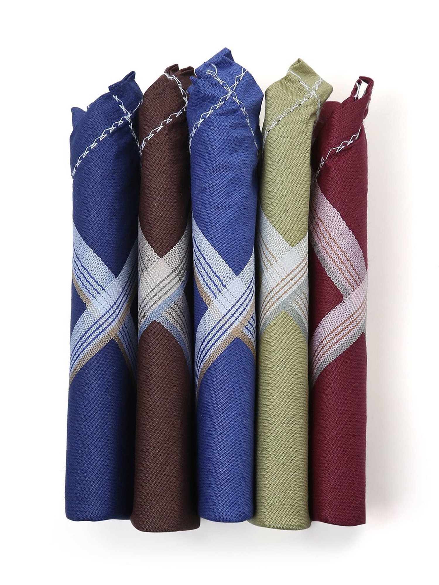 Crusset Multicolor Cotton Checks Handkerchief - Pack of 10