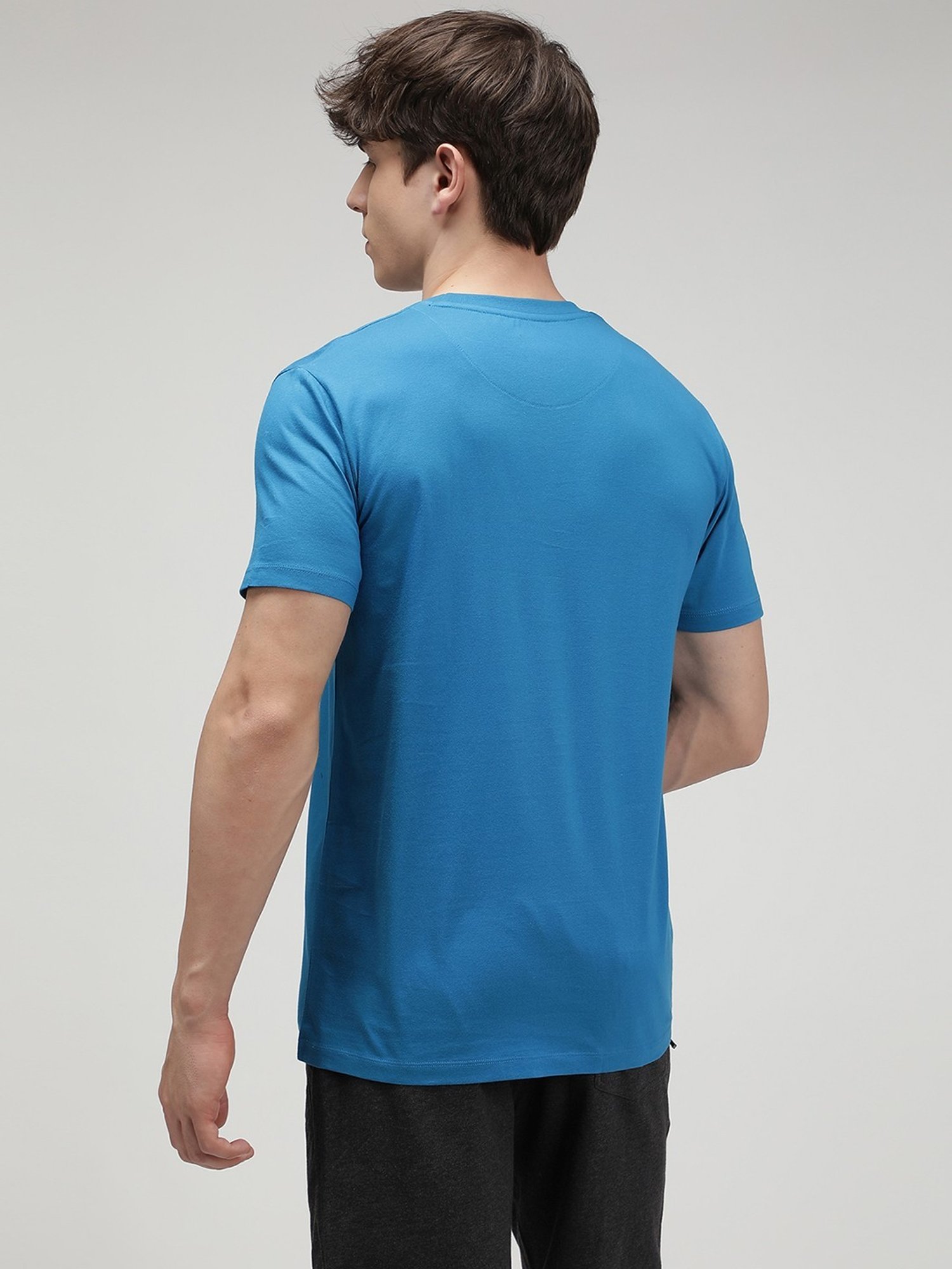 Sporto Powder Blue Slim Fit T-Shirt