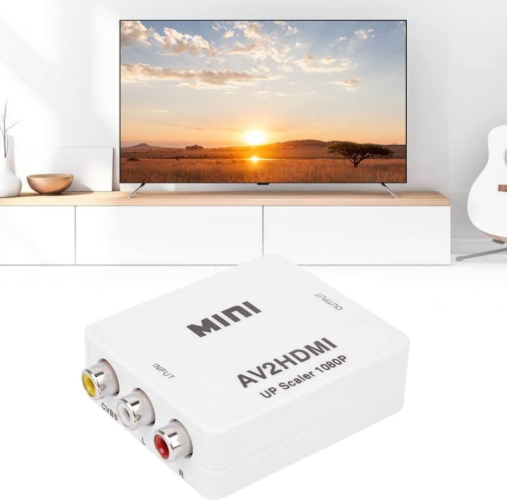 TOPINCN AV to HDMI Converter 1080P 60HZ Mini Output High Definition Adapter Video Converter Supporting NTSC/PAL with USB Cable(White)