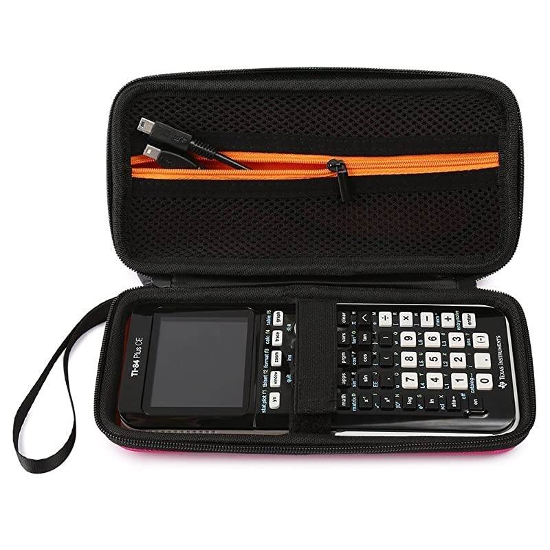 Carrying Case Storage for Graphing Calculator Texas Instruments TI-83 Plus TI-84 Plus CE EVA Case Travel Bag Protective Pouch (Pink)