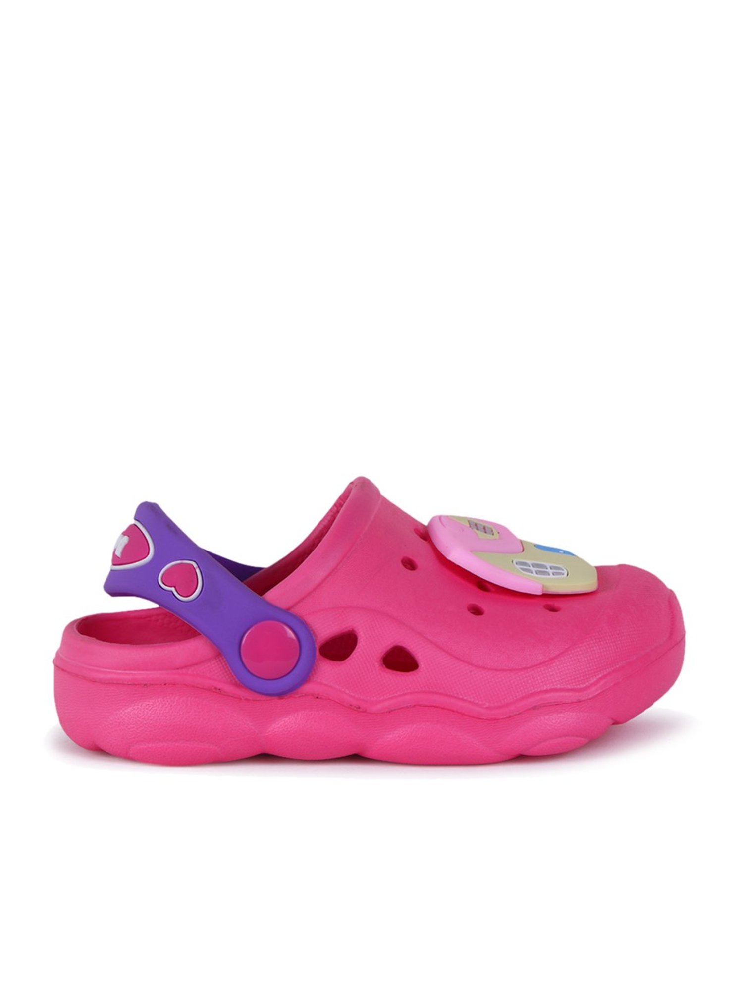 Passion Petals Kids Pink Back Strap Clogs