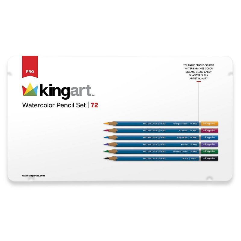 Kingart 73ct Watercolor Pencils w/Spiral Notebook Bundle