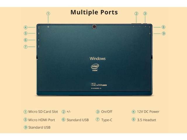 W11 2 in 1 Tablet PC 11.6 inch, 8GB RAM  Windows 10 Intel Gemini Lake N4100 Quad Core with Keyboard & Stylus Pen