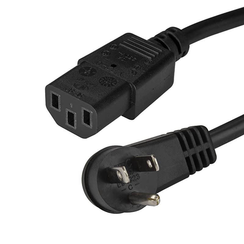 com Power Cord 6 ft 2m NEMA 515P to C13 Power Cord Right Angle Computer Power Cord Power Cable Power Supply Cord