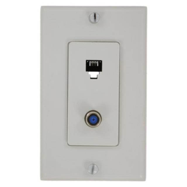 4 Pair With F Connector Decora Plate White