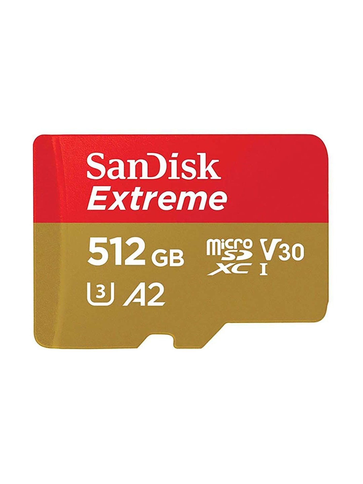 SanDisk Extreme microSD UHS I Card 512GB for 4K Video on Smartphones and Action Cameras (Red/Yellow)