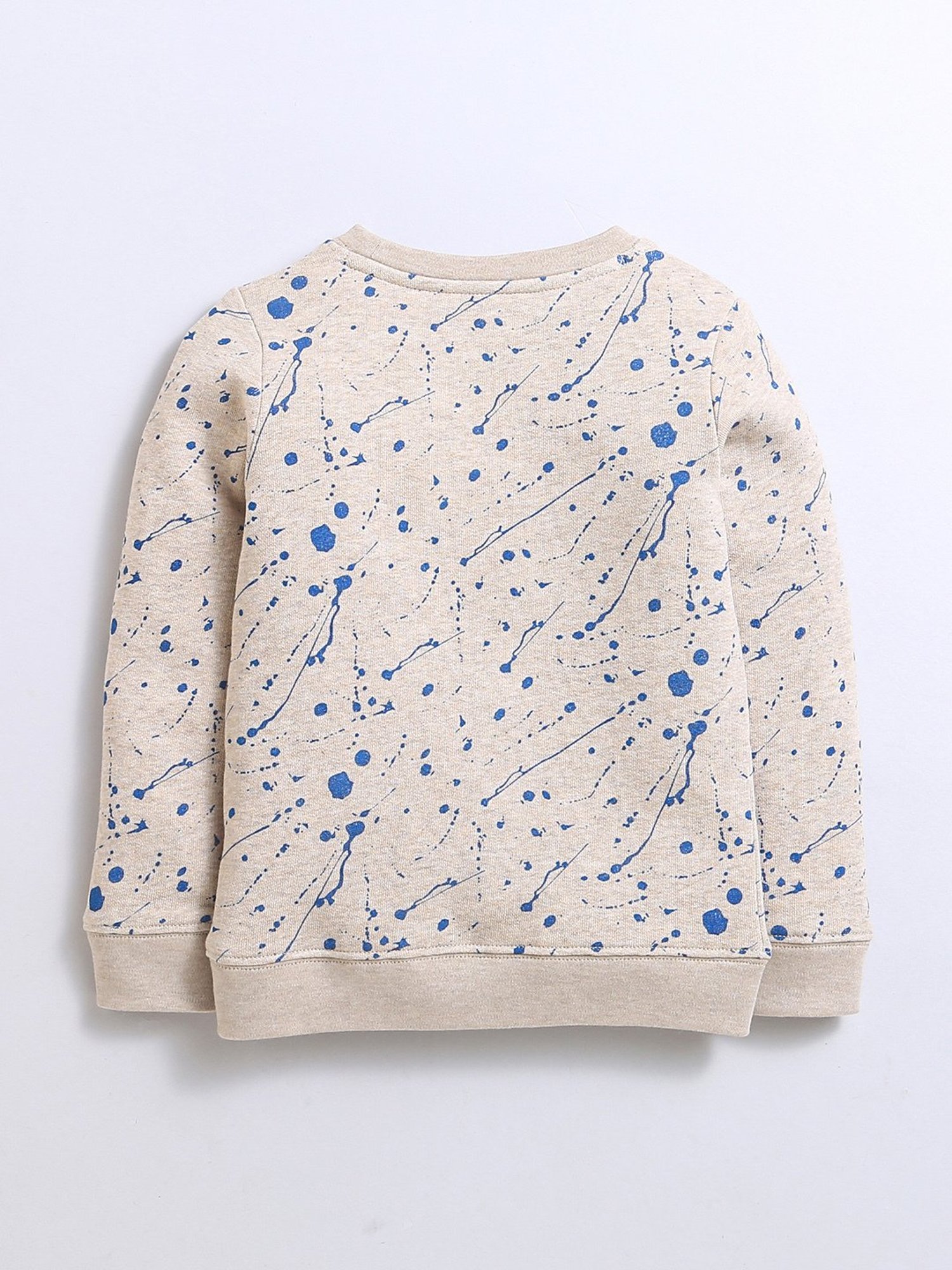 Nino Bambino Kids Beige Printed Full Sleeves Sweatshirt