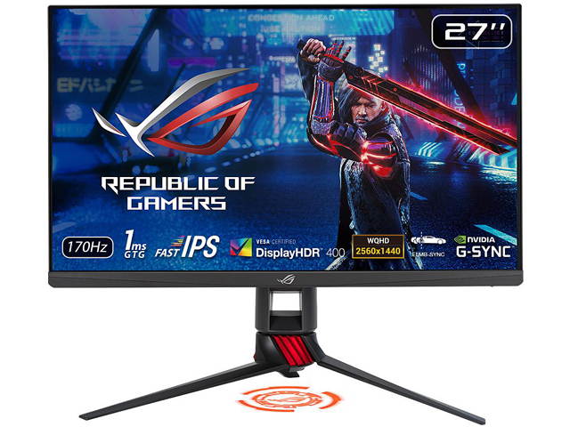 ASUS ROG Strix XG279Q 27" WQHD 2560 x 1440 (2K) 1ms (GTG) 170Hz (Overclocking) 2 x HDMI, DisplayPort G-Sync Compatible Built-in Speakers DisplayHDR 400 Frameless Design LED Backlit IPS Gaming Monitor