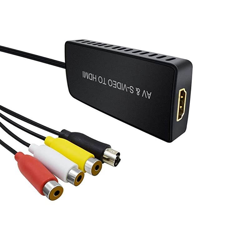 to HDMI Converter, PS2 HDMI Adapter, AV to HDMI Adapter Support 1080P, PAL/NTSC Compatible with WII, WII U, PS one, PS2, PS3, STB, Xbox, VHS, VCR, Blue-Ray DVD Players