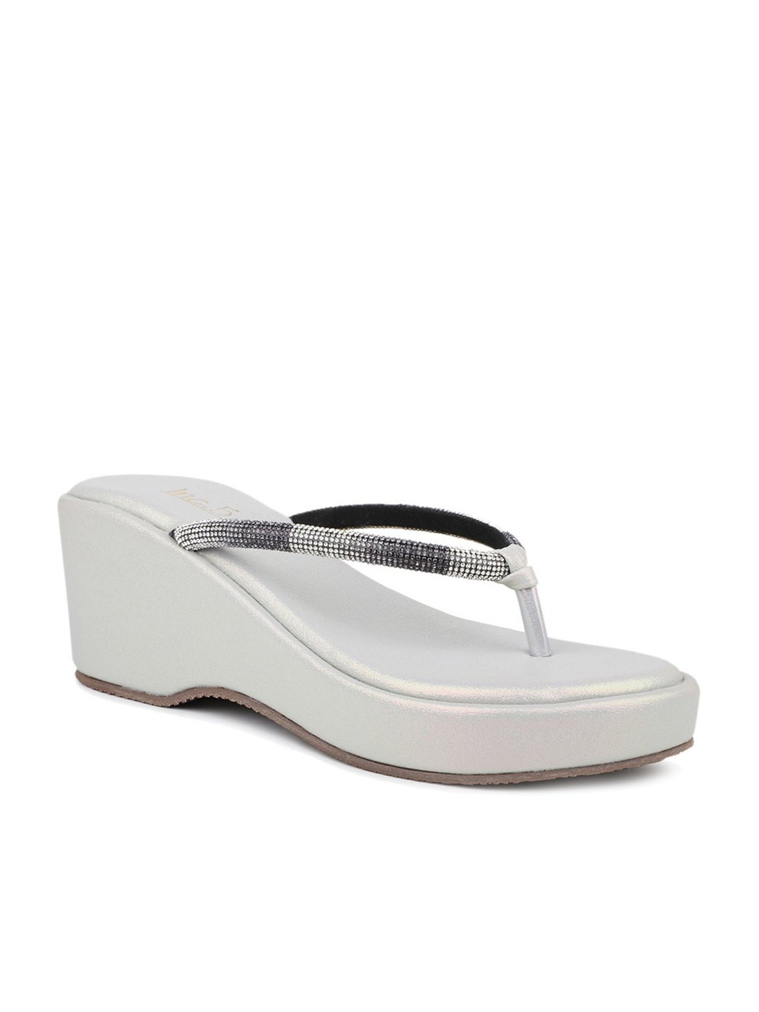 Inc.5 Women's Pewter Thong Wedges