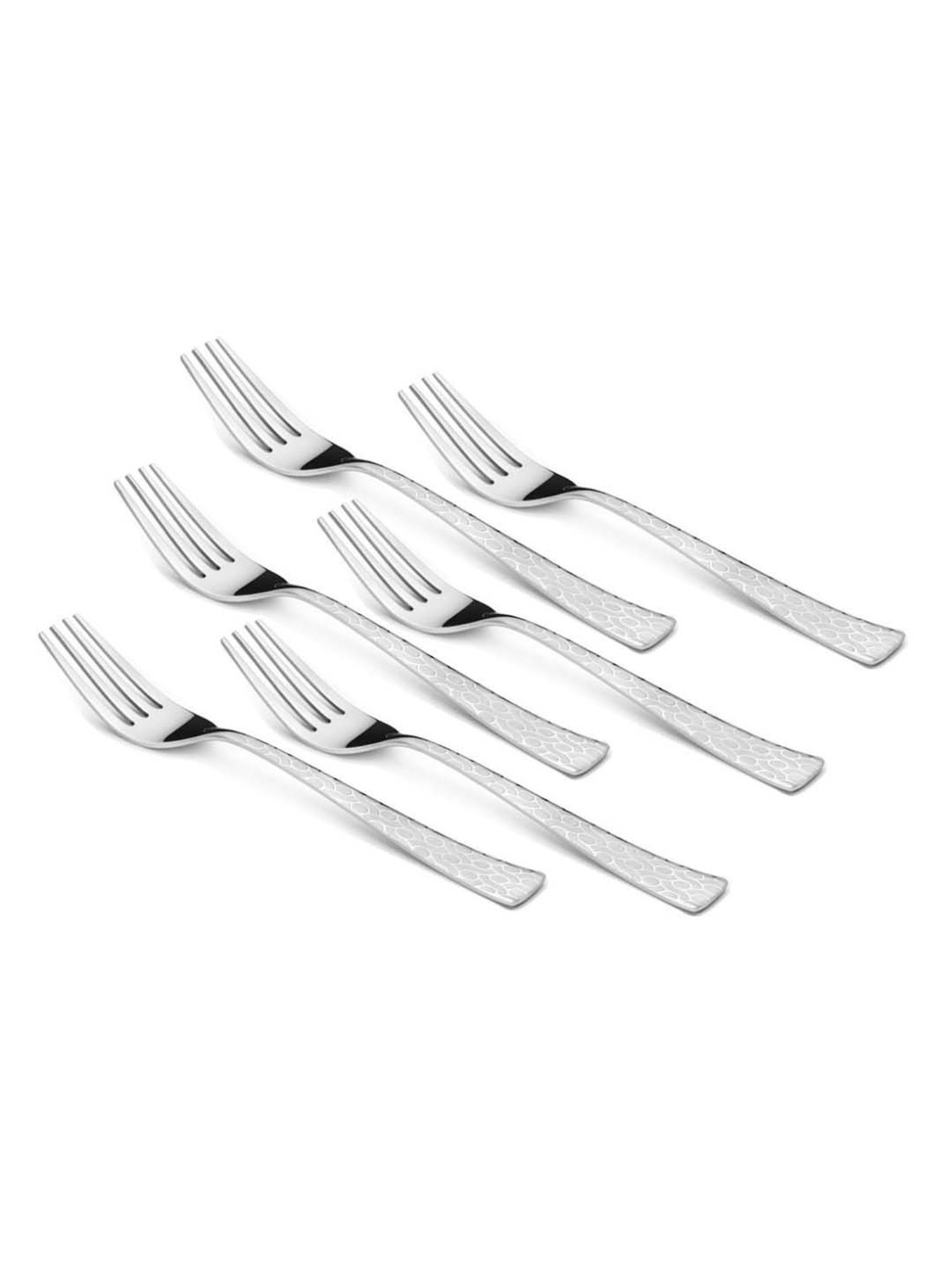FnS Pacific Silver Stainless Steel Dinner Fork - Set of 6