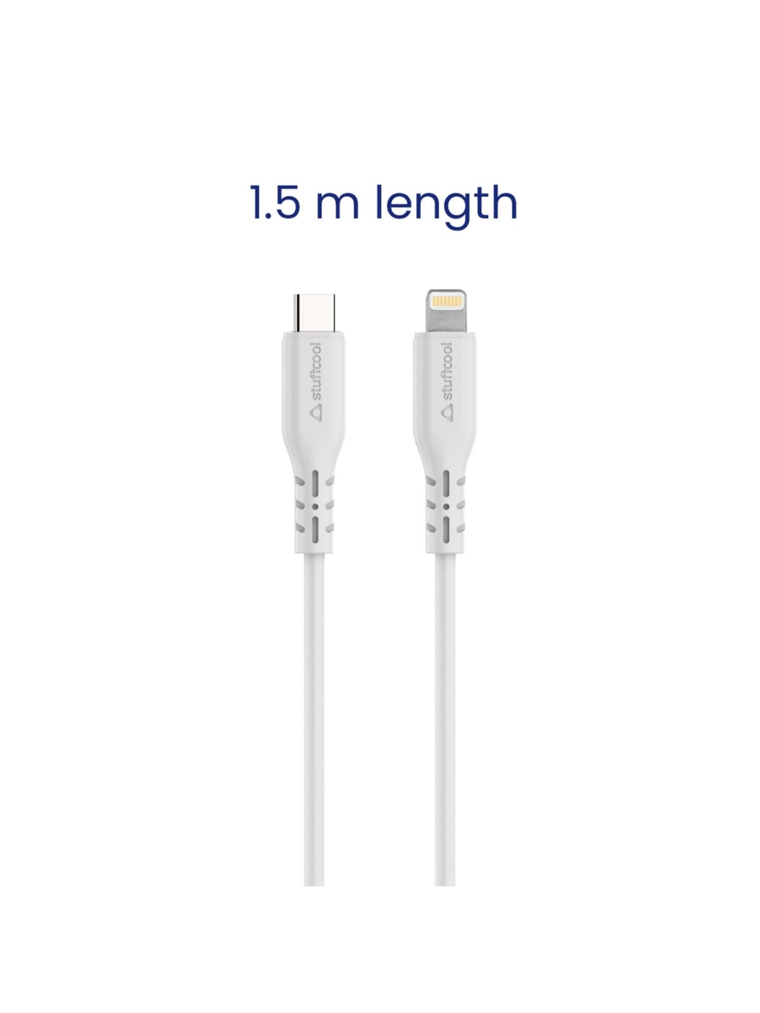 Stuffcool Celer Type C To Lightning Cable with Type-c Fast Charging Cable (White)