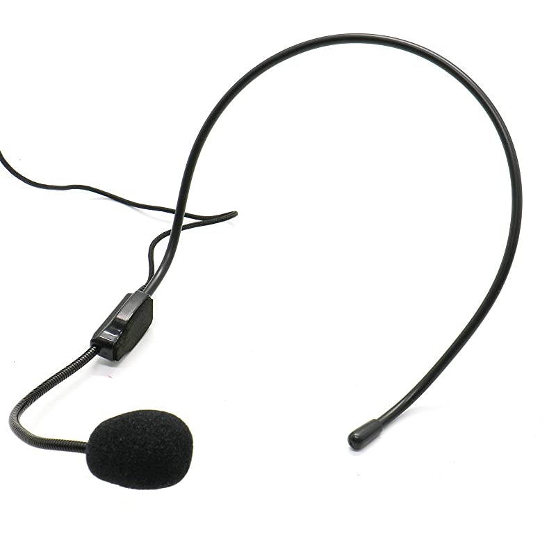 of 2 HeadMicrophone Flexible Wired Boom for Voice AmplifierTeachers Speakers Coaches Presentations Seniors and More Black