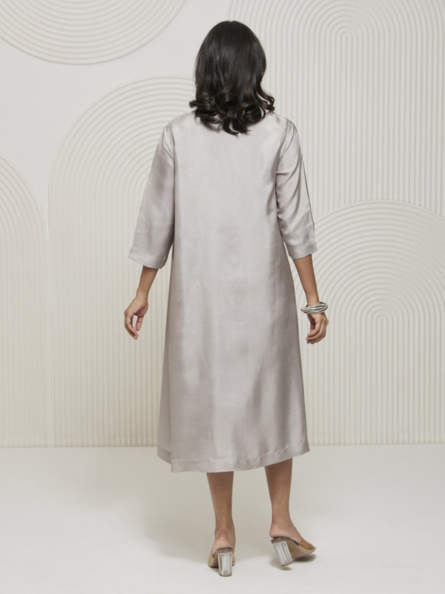 Artagai Pumice Stone Elevated Basics Paneled Dress with Shurg