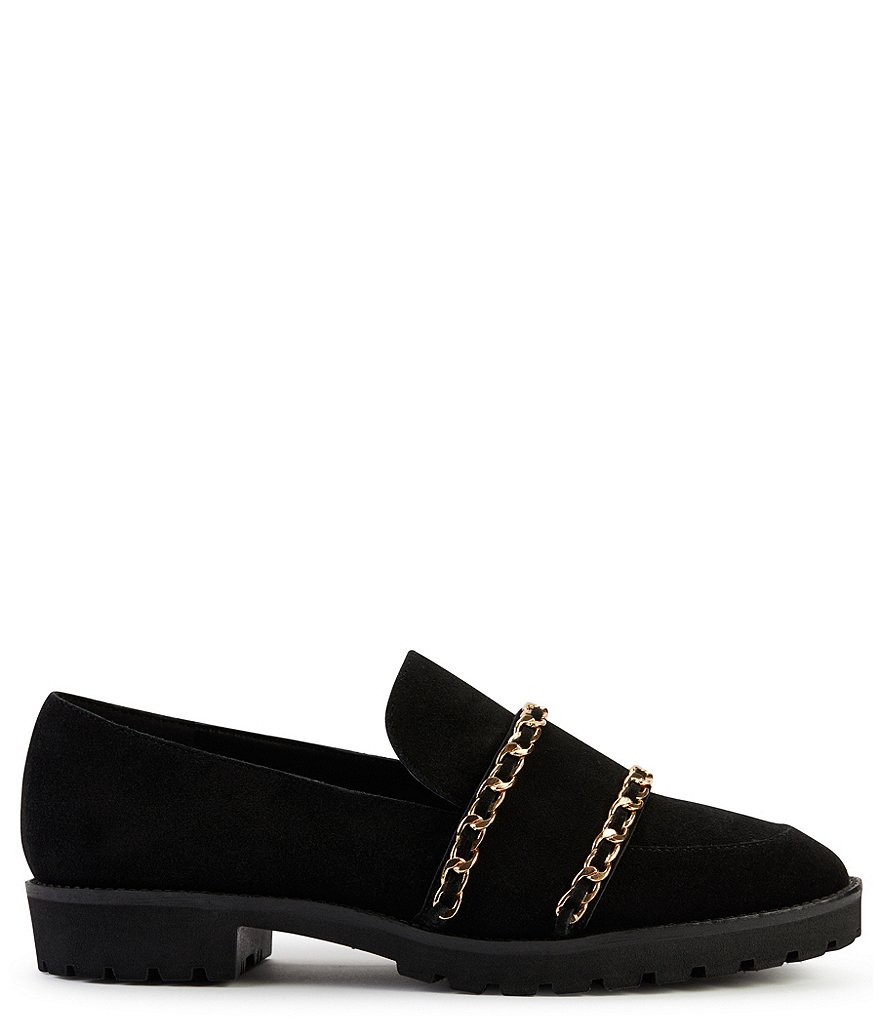 KARL LAGERFELD PARIS Irene Suede Chain Slip Ons