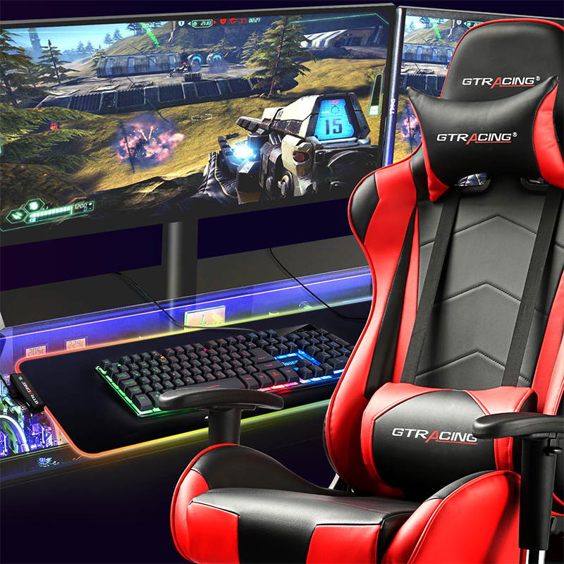 GTRACING RGB Gaming Mouse Pad,Extended Computer Keyboard Mat with Lighting Modes and Durable Stitched Edges and Non-Slip Rubber Base, Computer Keyboard Mousepads Mat,31.5X 11.8in