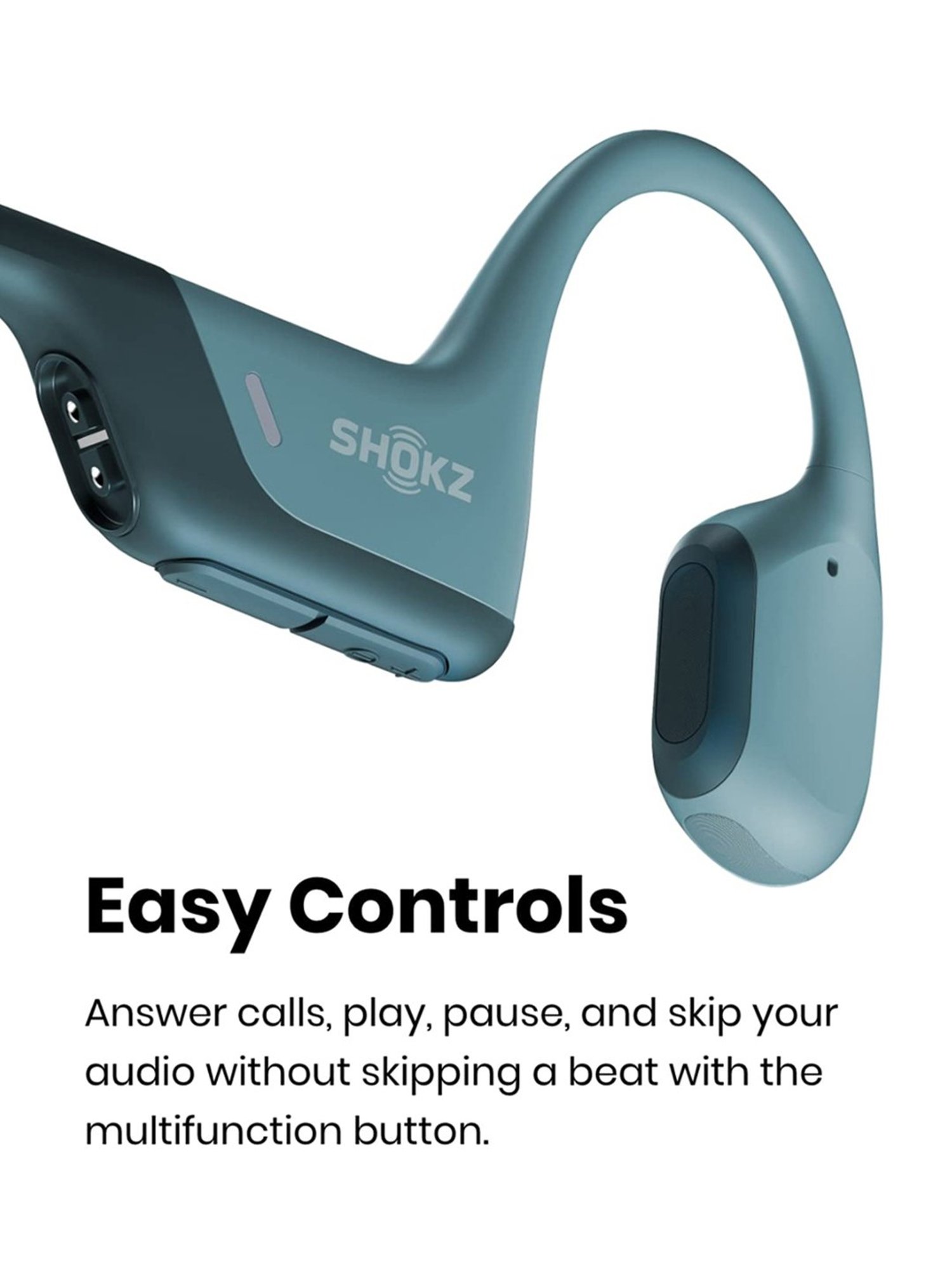 SHOKZ OpenRun Pro In Ear Wireless Bluetooth Neckband with Mic, IP55 Waterproof (Cooldown Blue)