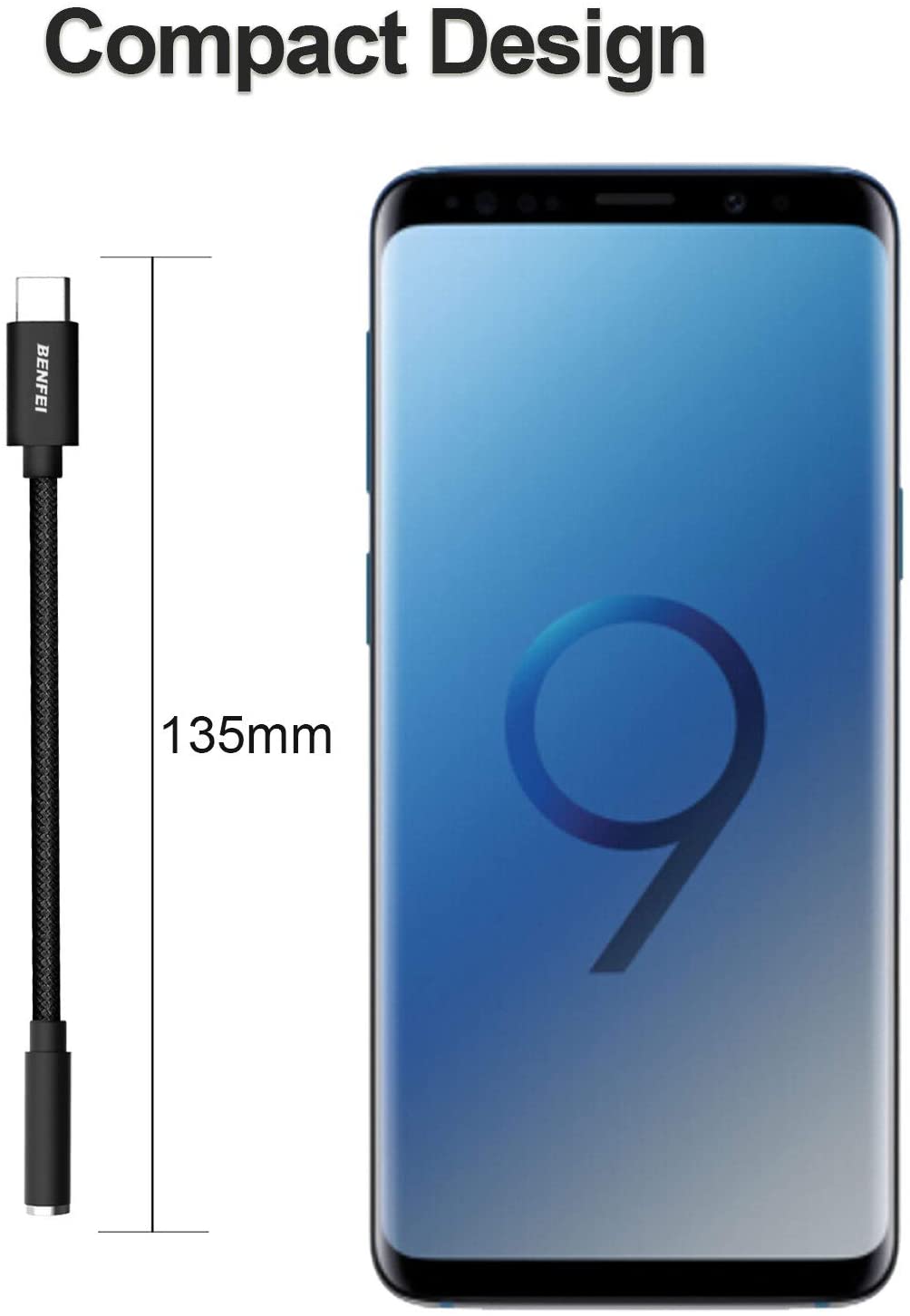 USB-C to 3.5mm Headphone Jack Adapter,USB Type-C to 3.5mm Adapter Nylon Cable [DAC Hi-Res] Compatible with iPad Pro New 2018 2019, Pixle 2/XL/3,HTC, Samsung S10/S8/S9/Note 8