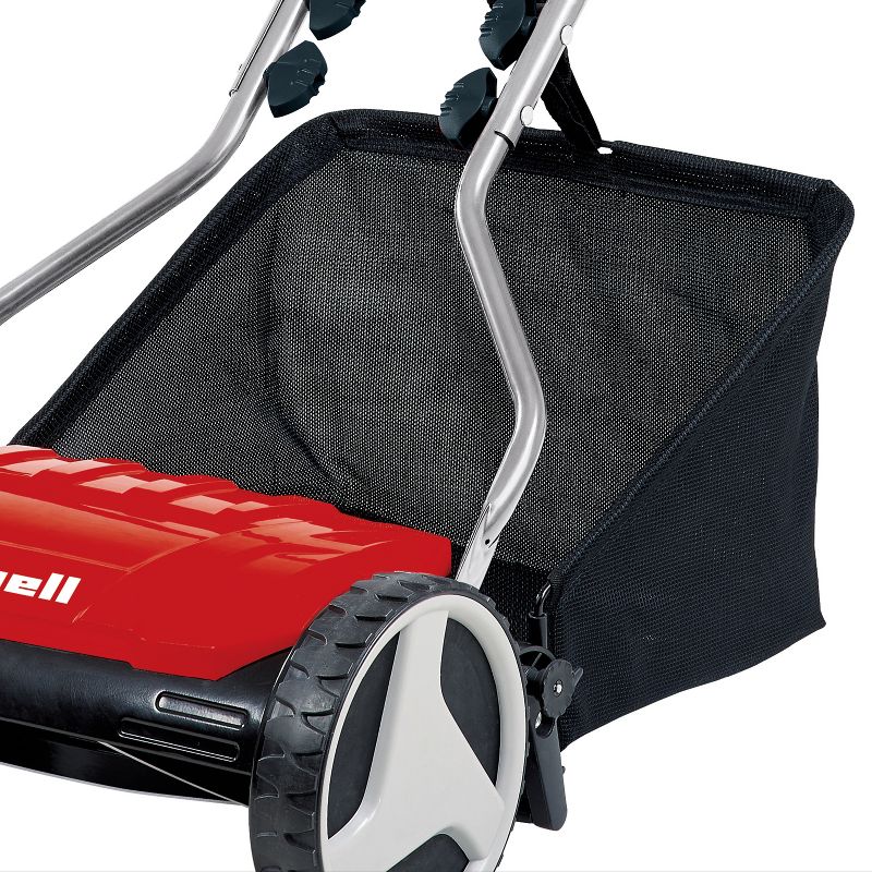 Einhell GE-HM 38 S-F Manual Deluxe 15-Inch 5-Blade High-Quality Steel Reel Mowing System Push Reel Mower, Easily Removable 6.9-Gallon Collection Bag