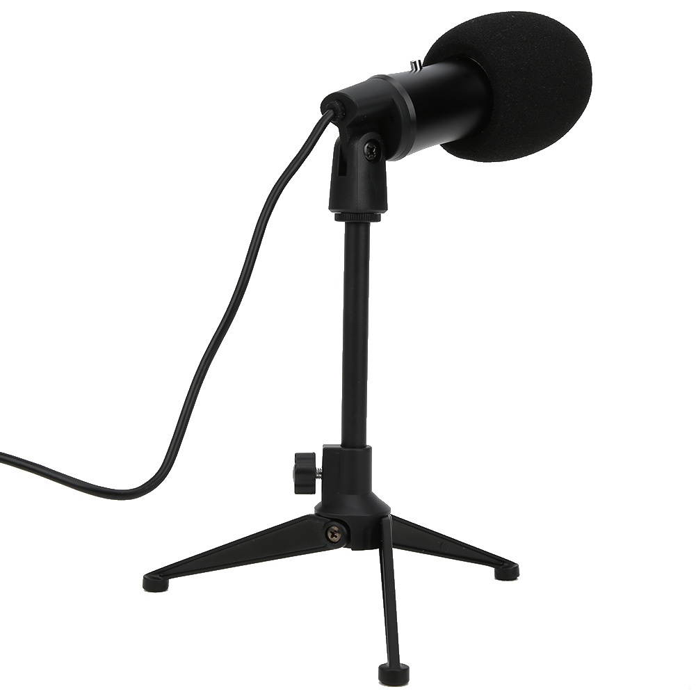 Professional Audio Condenser Microphone Mic Studio Sound Recording Tripod Stand Condenser Microphone Wired with Tripod Stand USB Cardioid Pickup for Live Singing