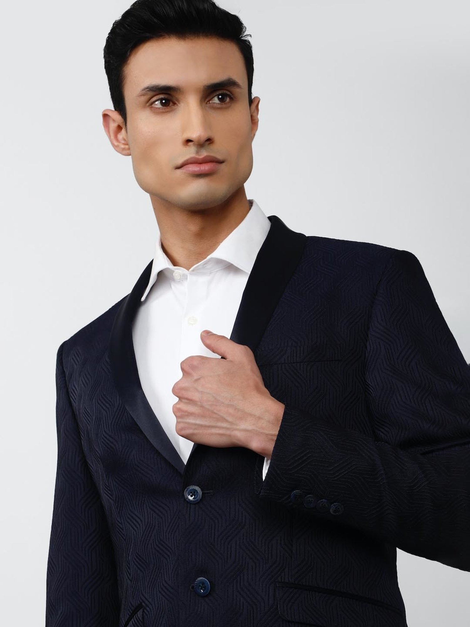 Louis Philippe Light Blue Regular Fit Blazer