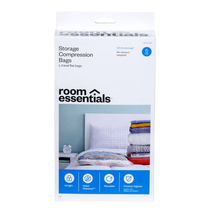 5 Large Compression Bags Travel Clear - Room Essentials™