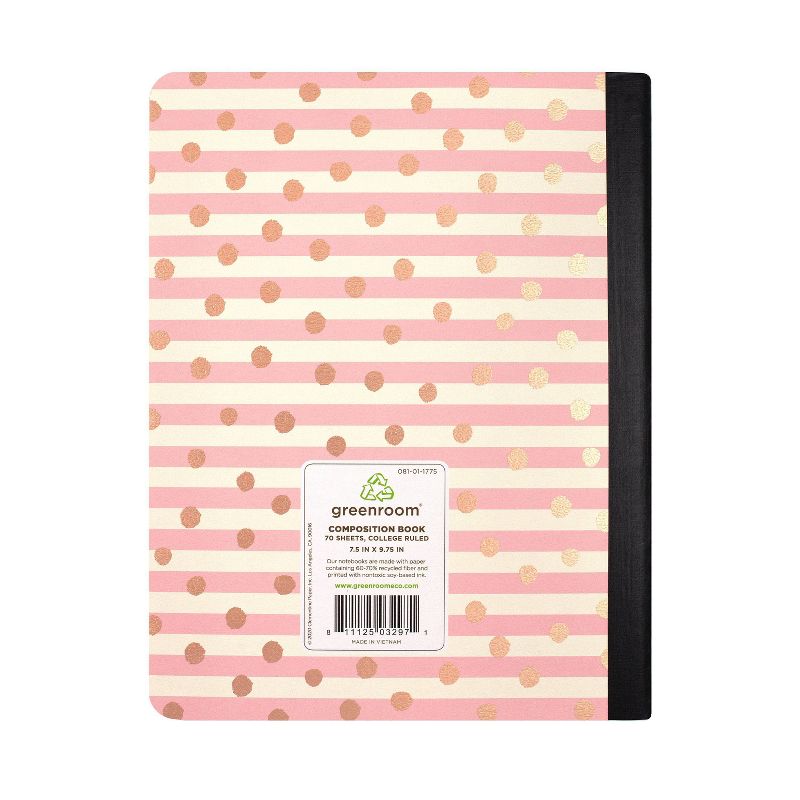 Composition Notebook College Ruled Pastel Stripe Pink - greenroom