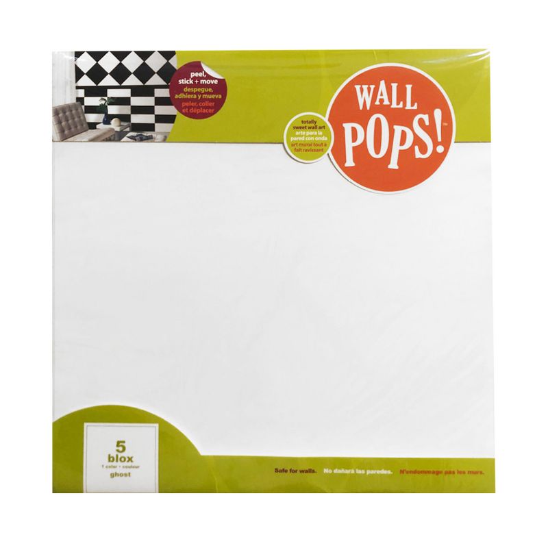 Ghost White Square Self-Stick 5pc Wall Accent Stickers - Wall Pops..