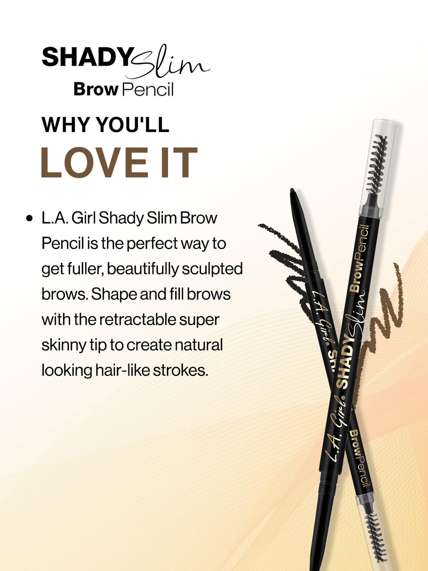 L.A. Girl Shady Slim Brow Pencil Medium Brown - 0.5 gm