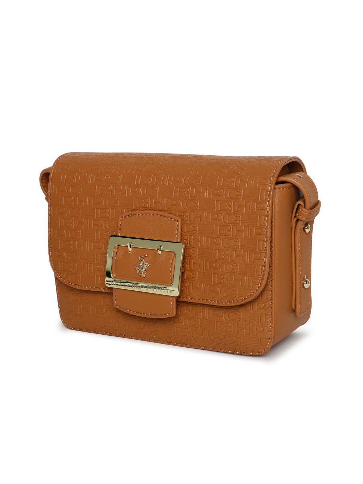 Beverly Hills Polo Club Tan Textured Medium Cross Body Bag