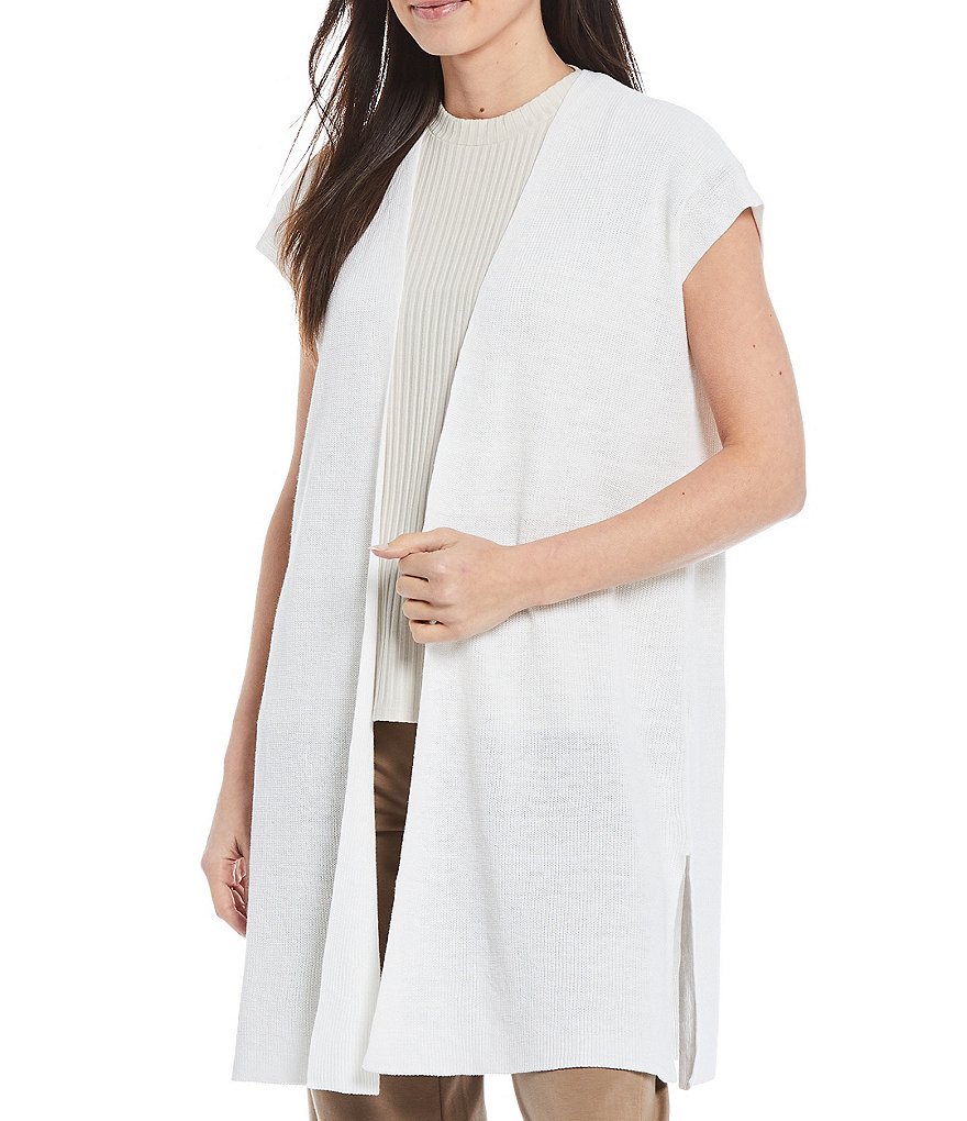 Ruby Rd. Soft Paisley Print Stand Collar Zip Front Patch Pocket Vest