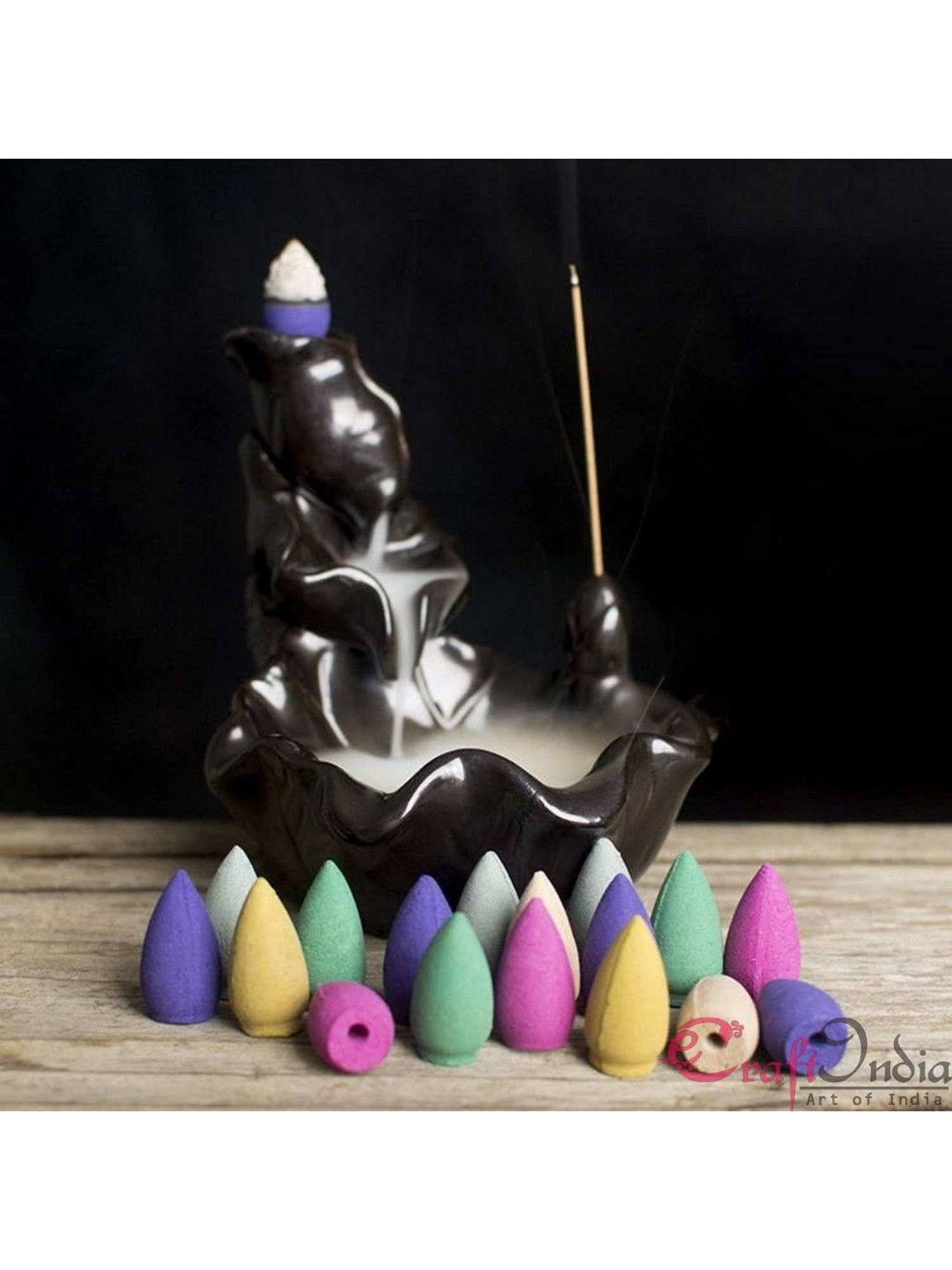 Pack of 600 Backflow Incense Cones in Rose, Jasmine and Lavender Scent for Backflow Incense Burners